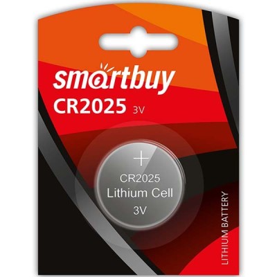 Литиевый элемент питания Smartbuy CR2025/1B (12/720) SBBL-2025-1B Литиевый элемент питания Smartbuy CR2025/1B (12/720) SBBL-2025-1B