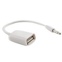 Кабель AUX 3.5мм (папа) на USB2.0 (мама) белый