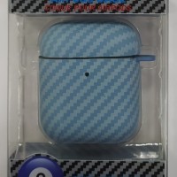 Силиконовый чехол для AirPods 1/2 LUXO под карбон голубой