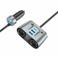 Автомобильное заряд. устр. Hoco Z51 3USB/2T-C/2-12V чёрный
