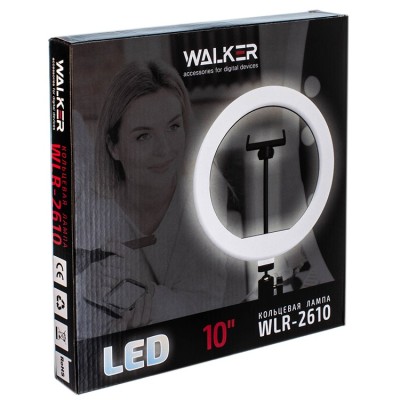 Светодиодная кольцевая лампа для селфи Walker WLR-2610 26см черная Светодиодная кольцевая лампа для селфи Walker WLR-2610 26см черная