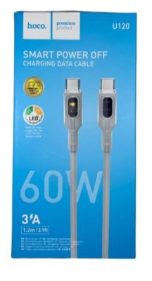 Usb Кабель-зарядка Type-C на Type-C Hoco U120 60W 1.2M белый Usb Кабель-зарядка Type-C на Type-C Hoco U120 60W 1.2M белый