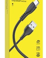 Usb Кабель-зарядка Type-C Borofone BX51 Trumph 3A 1м силиконовый черный