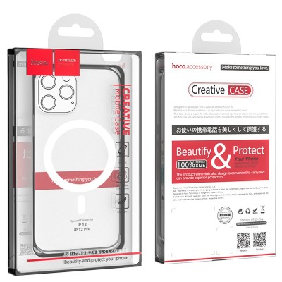 Накладка для i-Phone 12/12 Pro 6.1&quot; Hoco Magnetic case силикон прозрачный Накладка для i-Phone 12/12 Pro 6.1" Hoco Magnetic case силикон прозрачный