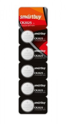 Литиевый элемент питания Smartbuy CR2025/5B (100/4000) SBBL-2025-5B Литиевый элемент питания Smartbuy CR2025/5B (100/4000) SBBL-2025-5B
