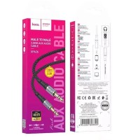 Аудиокабель AUX 3,5mm Hoco 1m UPA26 тканевый черный