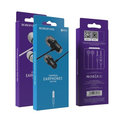 Наушники с микрофоном Borofone BM29 1.2м чёрные Наушники с микрофоном Borofone BM29 1.2м чёрные