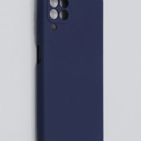 Накладка для Samsung Galaxy A12 Silicone cover темно-синяя