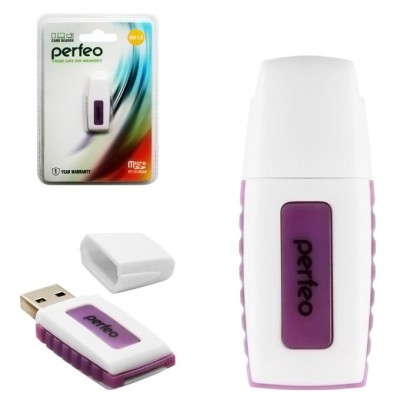 Картридер USB2.0 MicroSD Perfeo (PF-VI-R006) белый Картридер USB2.0 MicroSD Perfeo (PF-VI-R006) белый