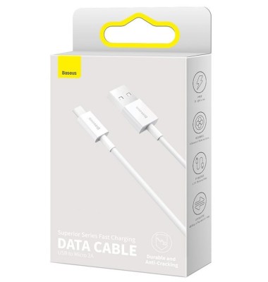Usb Кабель-зарядка Micro Baseus Superior 2.0A 1м (CAMYS-02) белый Usb Кабель-зарядка Micro Baseus Superior 2.0A 1м (CAMYS-02) белый