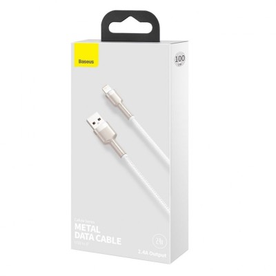 Usb Кабель-зарядка Lightning Baseus Cafule 2.4A 1м (CALJK-A02) белый Usb Кабель-зарядка Lightning Baseus Cafule 2.4A 1м (CALJK-A02) белый