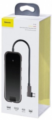 USB-C хаб Baseus 3USB/1USB-C/HDMI 4K/RJ45 (CAHUB-DZ0G) темно-серый USB-C хаб Baseus 3USB/1USB-C/HDMI 4K/RJ45 (CAHUB-DZ0G) темно-серый