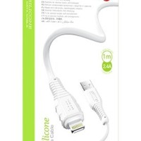 Usb Кабель-зарядка Lightning Hoco X67 Nano 2.4A 1м мягкий силиконовый белый