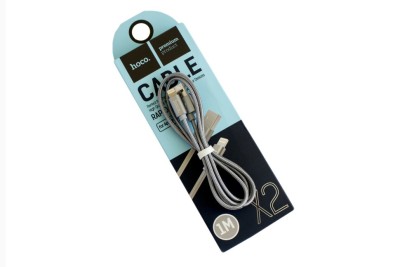 Usb Кабель-зарядка Lightning Hoco X2 knitted 2.4A 1м в тканевой оплётке серый Usb Кабель-зарядка Lightning Hoco X2 knitted 2.4A 1м в тканевой оплётке серый