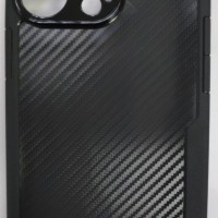 Накладка для i-Phone 13 Pro Max 6.7" пластик под карбон чёрный