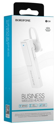 Bluetooth-гарнитура Borofone BC30 Thinker 10ч/BT50 белая Bluetooth-гарнитура Borofone BC30 Thinker 10ч/BT50 белая