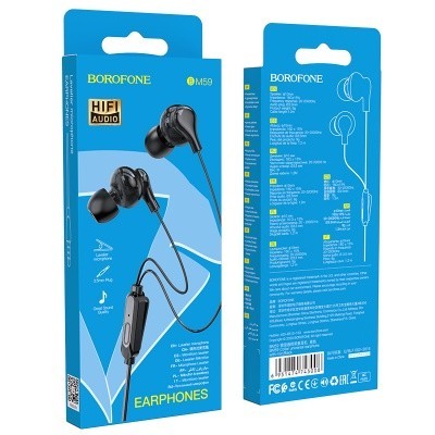 Наушники с микрофоном Borofone BM59 1.2м черные Наушники с микрофоном Borofone BM59 1.2м черные