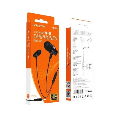Наушники с микрофоном Borofone BM38 Bright sound 1.2м черные Наушники с микрофоном Borofone BM38 Bright sound 1.2м черные