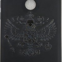 Накладка для Xiaomi Redmi Mi Mix 2s силикон матовый с гербом чёрный