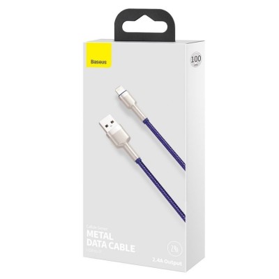 Usb Кабель-зарядка Lightning Baseus Cafule Metal 2.4A 1м (CALJK-A05) фиолетовый Usb Кабель-зарядка Lightning Baseus Cafule Metal 2.4A 1м (CALJK-A05) фиолетовый