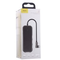 USB-C хаб Baseus Multi-functional HUB 3xUSB3.0/HD4/SD/TF (CAHUB-CZ0G) темно-серый