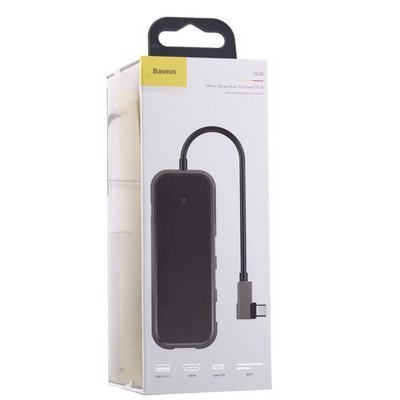 USB-C хаб Baseus Multi-functional HUB 3xUSB3.0/HD4/SD/TF (CAHUB-CZ0G) темно-серый USB-C хаб Baseus Multi-functional HUB 3xUSB3.0/HD4/SD/TF (CAHUB-CZ0G) темно-серый