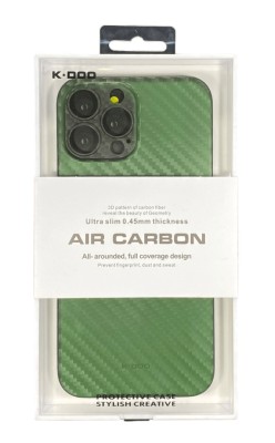 Накладка для i-Phone 13 Pro Max 6.7&quot; K-Doo Air Carbon пластик зелёная Накладка для i-Phone 13 Pro Max 6.7" K-Doo Air Carbon пластик зелёная