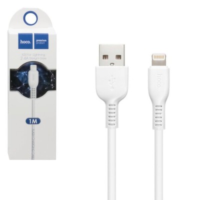 Usb Кабель-зарядка Lightning Hoco X20 Flash 2.0A 1м силиконовый белый Usb Кабель-зарядка Lightning Hoco X20 Flash 2.0A 1м силиконовый белый