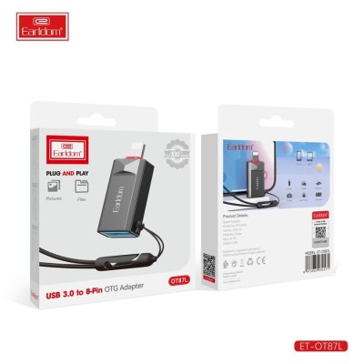 Переходник Lightning (папа) на USB3.0 (мама) Earldom OT87L черный Переходник Lightning (папа) на USB3.0 (мама) Earldom OT87L черный