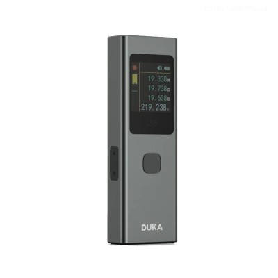 Лазерный дальномер Duka LS6 черный Лазерный дальномер Duka LS6  это лазерный дальномер с простым управлением, состоящим всего из двух кнопок. Данный гаджет несет в себе 3 функции, среди которых: измерение длины, подсчет угла и лазерная разметка. Все операции выполняются нажатием одной из двух кнопок. 
Диапазон измерений: от 0 до 40 метров.  Точность измерения: ± 2 мм.  Единицы измерений: метры, дюймы, футы. Сохранение измерений.Аккумулятор, мАч 480.