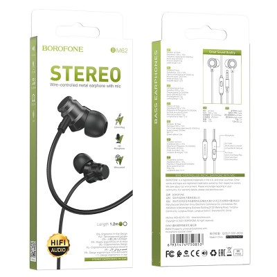 Наушники с микрофоном Borofone BM62 Stereo 1.2м черные Наушники с микрофоном Borofone BM62 Stereo 1.2м черные