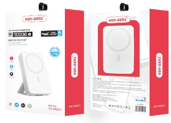 Powerbank с беспроводной зарядкой MagSafe Ven-Dens PB031 10000mAh USB-C 15W белый Powerbank с беспроводной зарядкой MagSafe Ven-Dens PB031 10000mAh USB-C 15W белый