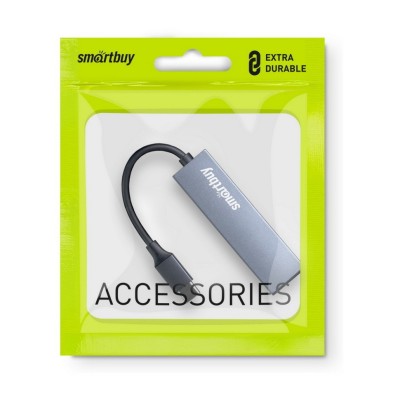 USB-C хаб Smartbuy 460С 2 USB3.0 (SBHA-460С-G) серый USB-C хаб Smartbuy 460С 2 USB3.0 (SBHA-460С-G) серый