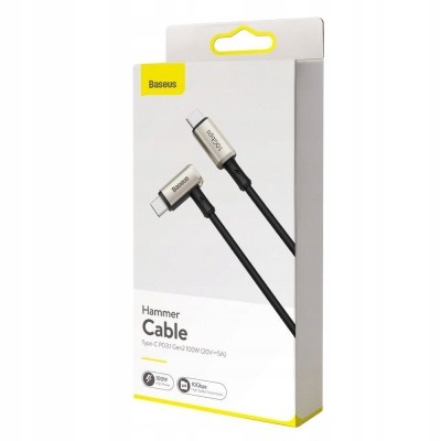 Кабель-зарядка Type-C на Type-C Baseus Hammer PD3.1 Gen2 100W 1.5м (CATPN-01) черный Кабель-зарядка Type-C на Type-C Baseus Hammer PD3.1 Gen2 100W 1.5м (CATPN-01) черный