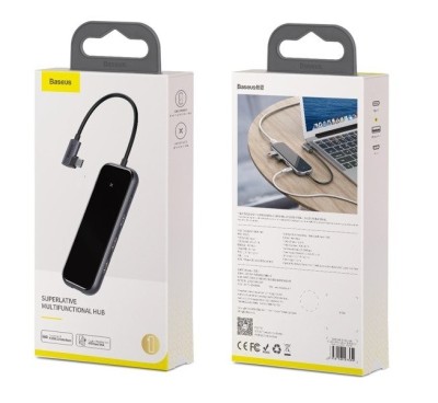 USB-C хаб Baseus 4USB/1USB-C (CAHUB-JZ0G) серый USB-C хаб Baseus 4USB/1USB-C (CAHUB-JZ0G) серый