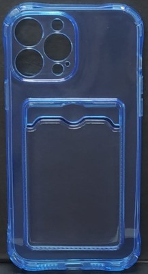 Чехол-накладка силикон с карманом под карту i-Phone 14 Pro 6.1&quot; прозрачная синяя Чехол-накладка силикон с карманом под карту i-Phone 14 Pro 6.1" прозрачная синяя