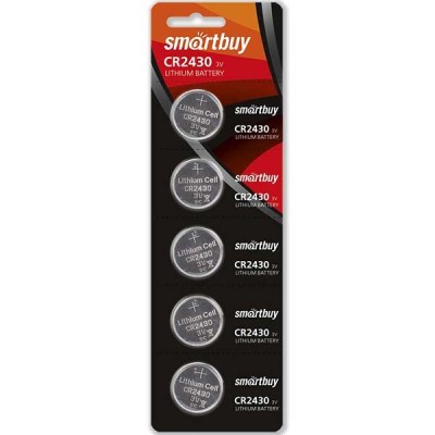 Литиевый элемент питания Smartbuy CR2430/5B (100/2000) SBBL-2430-5B Литиевый элемент питания Smartbuy CR2430/5B (100/2000) SBBL-2430-5B