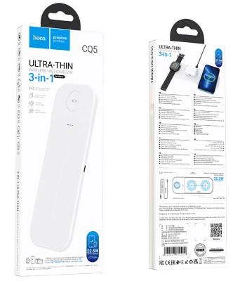 Беспроводное зарядное устройство 3in1 смартфон/iWatch/AirPods Hoco CQ5 15W белое Беспроводное зарядное устройство 3in1 смартфон/iWatch/AirPods Hoco CQ5 15W белое