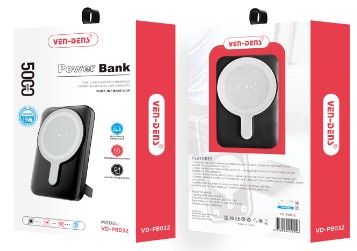 Powerbank с беспроводной зарядкой MagSafe Ven-Dens PB032 5000mAh USB-C 15W черный Powerbank с беспроводной зарядкой MagSafe Ven-Dens PB032 5000mAh USB-C 15W черный