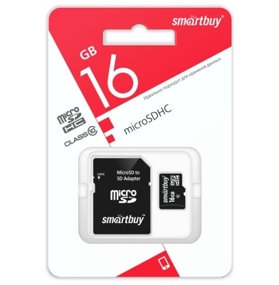 micro SDHC карта памяти Smartbuy 16GB Сlass 10 UHS-I (с адаптером SD) micro SDHC карта памяти Smartbuy 16GB Сlass 10 UHS-I (с адаптером SD)