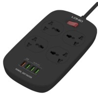 Сетевой фильтр LDNIO SC4407 2м/4 розетки/4 USB черный