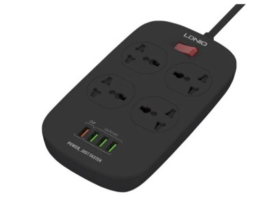 Сетевой фильтр LDNIO SC4407 2м/4 розетки/4 USB черный Сетевой фильтр LDNIO SC4407 2м/4 розетки/4 USB черный