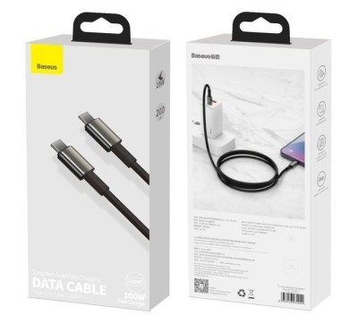 Кабель-зарядка Type-C на Type-C Baseus Tungsten Gold 100W 1м (CATWJ-01) черный Кабель-зарядка Type-C на Type-C Baseus Tungsten Gold 100W 1м (CATWJ-01) черный