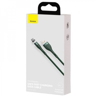 Usb Кабель-зарядка Micro Baseus Zinc Magnetic 2.1A 1м (CAMXC-K06) зелёный Usb Кабель-зарядка Micro Baseus Zinc Magnetic 2.1A 1м (CAMXC-K06) зелёный
