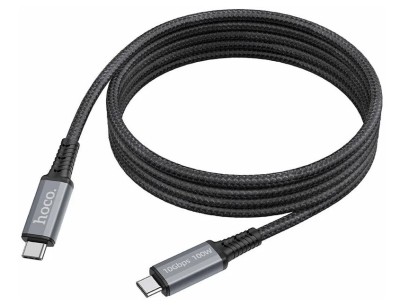 Usb Кабель-зарядка Type-C на Type-C Hoco US01 3в1 100W/10Gbps/4K 60Hz 1.8м черный Usb Кабель-зарядка Type-C на Type-C Hoco US01 3в1 100W/10Gbps/4K 60Hz 1.8м черный