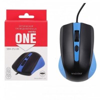 Мышь проводная Smartbuy ONE 352 USB/DPI 800-1200-1600/4 кнопки/1.24м (SBM-352-BK) сине-черная