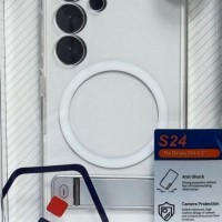Накладка для Samsung Galaxy S24 Magsafe Wiwu с подставкой силиконовая прозрачная