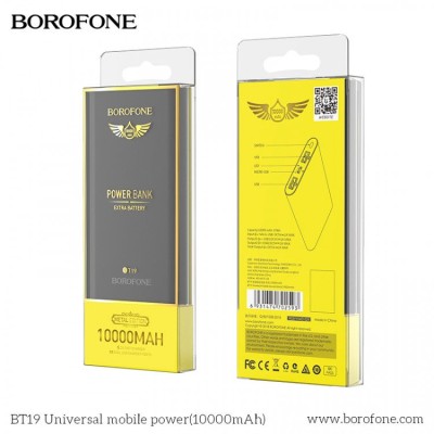 Powerbank Borofone BT19 10000mAh 2USB 2A с индикатором серый Powerbank Borofone BT19 10000mAh 2USB 2A с индикатором серый