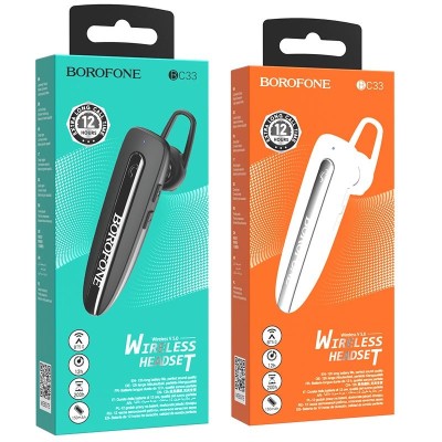 Bluetooth-гарнитура Borofone BC33 150mAh/12ч/BT50 черная Bluetooth-гарнитура Borofone BC33 150mAh/12ч/BT50 черная