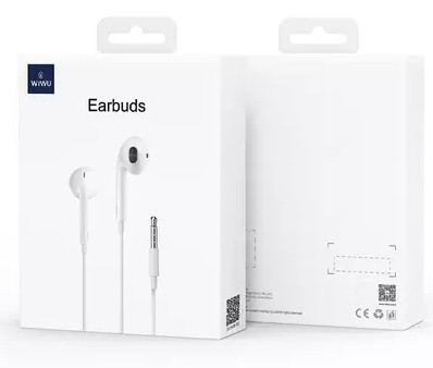 Стереонаушники WiWU Earbuds EB101 с микрофоном белые Стереонаушники WiWU Earbuds EB101 с микрофоном белые